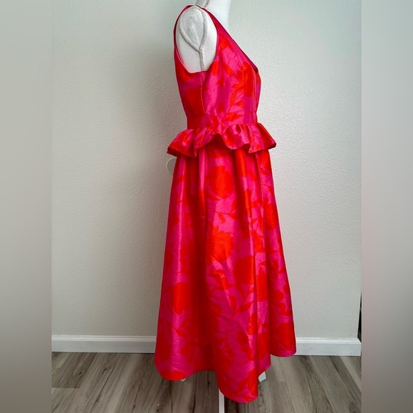 Kate Spade NY x Target Classic Rose Peplum Midi Dress Size 6 - Picture 6 of 14